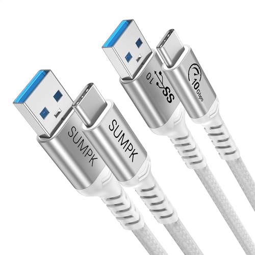 Android Auto USB C Cable, 3ft, White, 2 Packs, 10Gbps Data Transfer | 3A Fast Charging, High Speed USB 3.1 Transmission Speed, Braided, Compatible for Carplay, iPhone 16, iPad, MacBook, Galaxy - color: White, size: 3.3 ft
