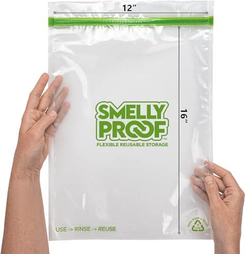SMELLY PROOF Bulk XXL Reusable Food Storage Bags, Reusable Freezer Bags, Reusable Bag for Tools, Craft, Clothing Storage, Made in US, Dishwasher-Safe, BPA FREE, NO PEVA, 2-Gallon - 12" x 16” - 50-Pk - size: 50pk XXL 12x16" 2-Gallon