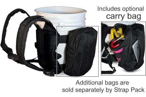 Backpack for 5 Gallon Buckets | Fishing, Picking Apples, Sports - color: Black
