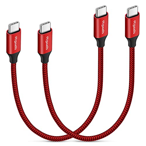etguuds USB C to USB C Cable 1ft, 2-Pack 60W C to C Cable Fast Charging | for iPhone 17 16 15 Pro Max Plus Air, Samsung Galaxy S26 S25 S24 S23, USBC iPad MacBook Charger Cord Type C, Pixel, Red - color: Red, size: 1ft