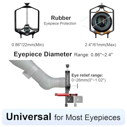 tridaptor - Universal Phone Scope Digiscoping Adapter|High-Precision XYZ Metal Telescope Mount 3-Axis Smartphone Holder for Spotting Scope Monocular Binos|Fits All Cell Phone Camera/Max 2.4" Eyepiece - color: Black 1