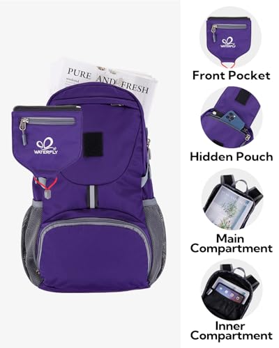 WATERFLY Small Lightweight Packable Backpack: 20l Ultra Light Foldable Travel Hiking Camping Daypack Day Pack for Man Woman | 20L,Recycled nylon material,Multi-compartment storage,Water-resistant,Everyday carry,Ultra Light Foldable Travel Day Pack - color