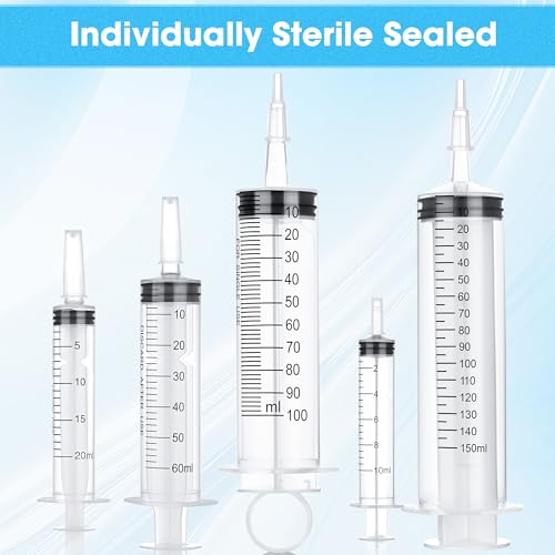 3 Pack 100mL Syringes, Large Plastic Syringe with Tip Adapter for Liquid, Dispensing, Watering, Scientific Labs,Measuring - style: 100 ml