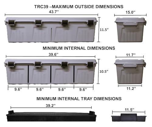 MTM TRC39 Tactical Rifle Crate with Wheels 39” Single Scope Hard Rifle Gun Carrying Case, Lockable All Weather Shooting Gear Storage Box ideal for Range or Field, Made in USA, Dark Earth