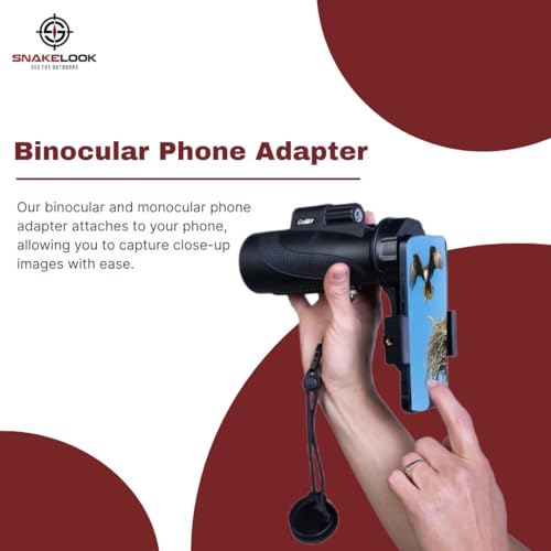 Snakelook™ BINO Quick Connect Binocular Phone Adapter - Capture moments with Universal Smartphone Adapter - Compatible to Binocular, Monocular and Microscope Phone Adapter fits to 2.2"-4" (55mm-102mm)