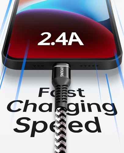 iPhone Charger Fast Charging [MFi Certified] Lightning Cable 10FT, 3Pack | Heavy Duty Braided Fast Charging USB iPhone Cord for iPhone 14 13 12 11 SE X XS XR 8 7 6 6s 5, iPad Pro, Air, mini - Black - color: Black, size: 10FT, style: USB A to Lightning