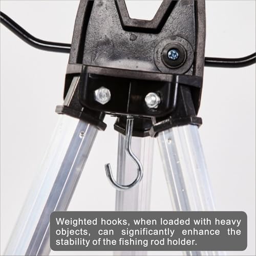 Aluminum Alloy Tripod Fishing Rod Holder Adjustable Height Telescopic Leg | 16-21 inch telescopic leg fishing pole holders for ground bank fishing rod holder Can hold multiple fishing rods