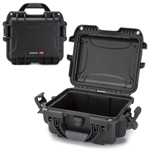 NANUK 905 Empty Hard Case – IP67 Waterproof Protective Hard-Shell Case, Impact Resistant, Dustproof Storage & Travelling Box, 12.5” x 10.1” x 6”, Made in Canada – Black - color: Black, size: Empty
