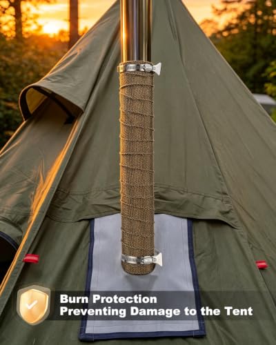 Fireproof Pipe Wrap Stove Chimney Pipe Cove rCamping Wood Stove Chimney Pipe Wrap (Fireproof Pipe Wrap) - color: Fireproof Pipe Wrap