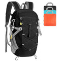 20L Hiking Backpack Lightweight Packable Daypack | Water-Repellent Nylon, Padded Straps, Dry-Wet Compartment, 2 Bottle Pockets, Reflective Strip, Hiking Camping Travel, Black - color: Black