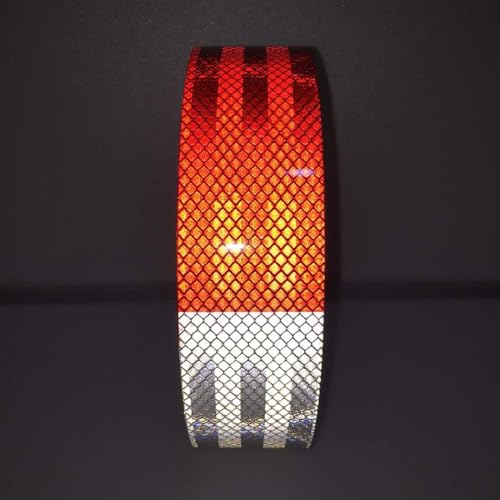 ONTWIE Reflective Tape, 2 Inch x 30ft Reflective Tape Outdoor Waterproof - color: Red/White