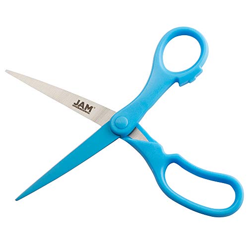 JAM PAPER Multi-Purpose Precision Scissors - 8 Inch - Blue - Ergonomic Handle & Stainless Steel Blades - Sold Individually - color: Blue, size: Standard (8 Inch)