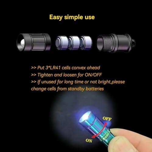 e1 Smallest Keychain Flashlight Micro Tiny Mini Keychain Light Long-Lasting Safety Light for Everyday Carry Emergencies Outdoor Dog Walking Hiking Camping Nice Gift for Parents Kids - color: black red 2PCS