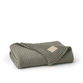 BOLL & BRANCH Sunday Throw Blanket, 70" x 45", Juniper/Sageleaf - color: Juniper/Sageleaf