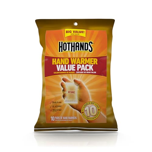 HotHands Hand Warmers Value Pack, 10 Pairs - America's Favorite Warmer | Enough to Share the Warmth-Air-Activated, Disposable, Long-Lasting, Dependable for Spectating, Family Outings