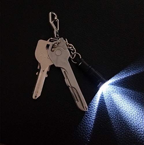 e1 Smallest Keychain Flashlight Micro Tiny Mini Keychain Light Long-Lasting Safety Light for Everyday Carry Emergencies Outdoor Dog Walking Hiking Camping Nice Gift for Parents Kids - color: black red 2PCS