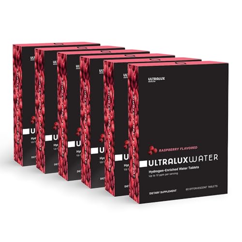 UltraLux Health Hydrogen Water Tablets, Raspberry Flavor, 60 Count, Energy and Focus Support, up to 12 parts per million (ppm)