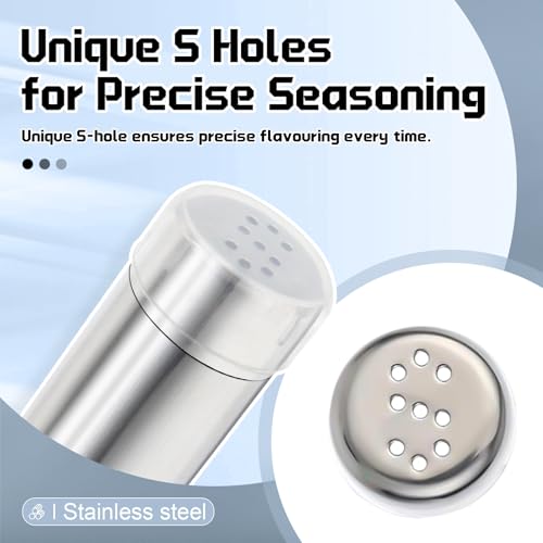 Travel Salt and Pepper Shakers Mini 4-Pack, Small Travel Spice Containers with Clear Caps and Labels for Lunch Box, Camping, Purse, Car and Office