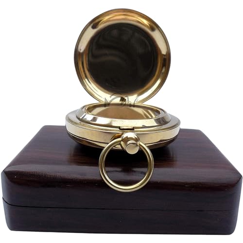Brass Compass Gift – Push Button Compass Keepsake Gift for Son, Boys, Men, Graduation Gift, Birthday Gift Idea, Inspirational Motivational Gift for Him, Unique Gift Idea, Collectible Desk Decor - style: Brass Compass Gift – Classic Edition 1
