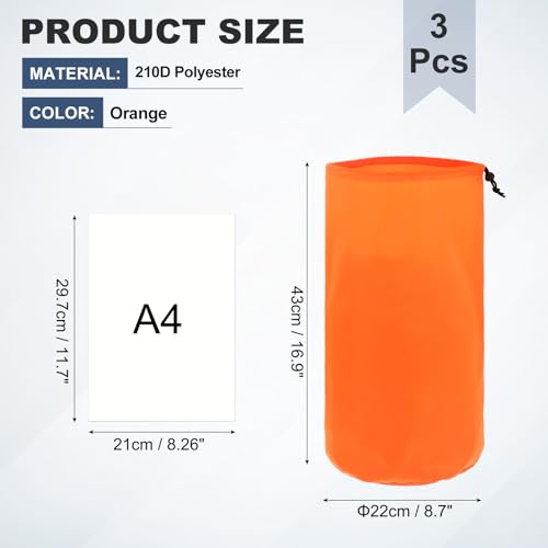 Drawstring Bag with Toggle Cinch Sack and Ditty Pouch Durable Ditty - color: Orange, size: Medium