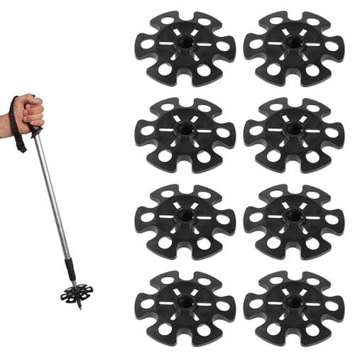 8pcs Snow Baskets for Trekking Poles, Ski Pole Baskets Replacement Trekking Pole Basket Walking Stick Tips Trekking Pole Snow Basket for Hiking Trekking Walking Poles