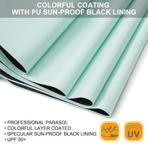 G4Free 47/54/62/68 Inch UV Protection Golf Umbrella Oversized Sun Umbrella | UPF 50+, Auto Open, Vented Double Canopy, Extra Large Coverage, Heavy Duty, Windproof Stick Umbrella - color: Seafoam Blue/Black, size: 68 inch