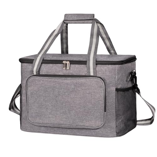 iknoe 36 Can Insulated Cooler Bag, Leakproof Lunch Tote Grey - color: Grey, size: X-Large