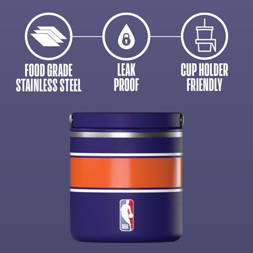 Hydrapeak x NBA Officially Licensed Phoenix Suns 25oz Stainless Steel Vacuum Insulated Thermos Food Jar with Handle, Wide Mouth Leak-Proof Soup Thermos for Adults, 10 Hours Hot and 16 Hours Cold - color: Phoenix Suns, size: NBA 25oz