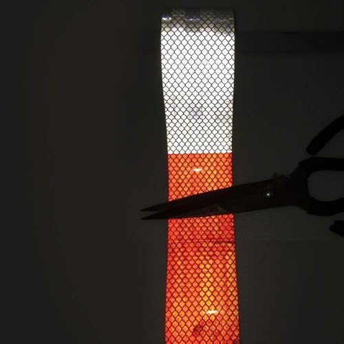 ONTWIE Reflective Tape, 2 Inch x 30ft Reflective Tape Outdoor Waterproof - color: Red/White