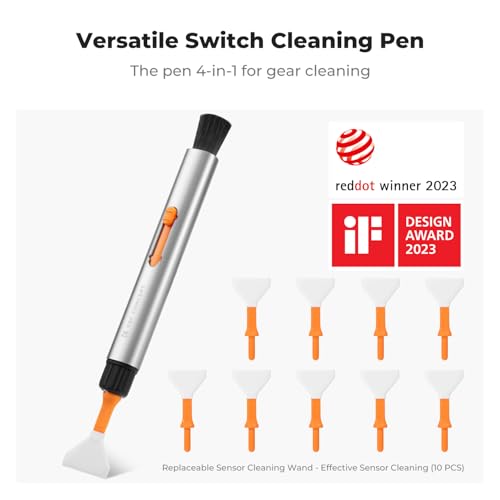 K&F CONCEPT 32-in-1 Pro Camera Cleaning Kit for Professional Photographers | Replaceable Lens Pen, Safe For Devices, Fast Dry Wipes Remove Oil And Streaks, Portable, Multi Tools, Storage Bag, MK05