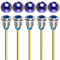 Gebildet 5pcs 12mm LED Metal Indicator Light 110V-220VAC Waterproof Signal Lamp (Blue) - color: Blue 110V