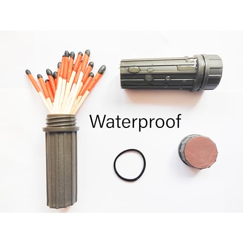 eGreen 20-100 Windproof Stormproof Matches Waterproof Cases & Rope Options | Each is 2.6" long and burns 5–10 sec. Rope options offer up to 60 or 240 min total for camping, survival & emergencies. - style: 2 X Container Matches