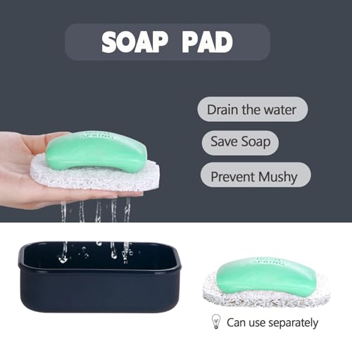 Large Travel Soap Container Leak Proof, Silicone Shampoo Bar Holder | Soap Case with Draining Layer, Slip-Resistant Portable Bar Soap Holder for Shower, Bathroom, Gym, Camping(Translucent Black) - color: Rectangular Translucent Black