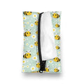 Flashideas Bee Reusable Tissue Holder Fabric Purse Zipper Enclosed Coins Tissue Pouch Soft Tissue Holder for Purse Travel Tissue Holder for Bag Car Office Home - color: Bee