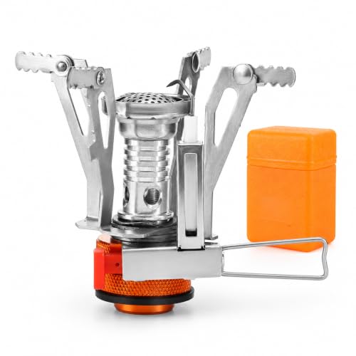 Backpacking Stove, 7/16 Canister Mini Burner with Piezo Ignition