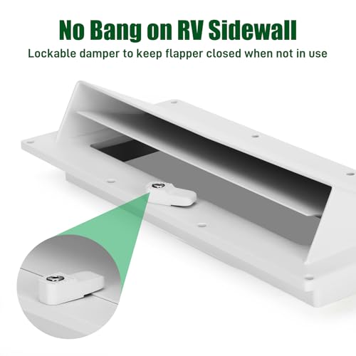 Aluminum RV Stove Vent Cover, Adjustable Depth without Cutting, Butyl Tape, Kitchen Exterior Vent Cover,Camper Range Hood Replacement,Comes with Necessary Accessories for Installation