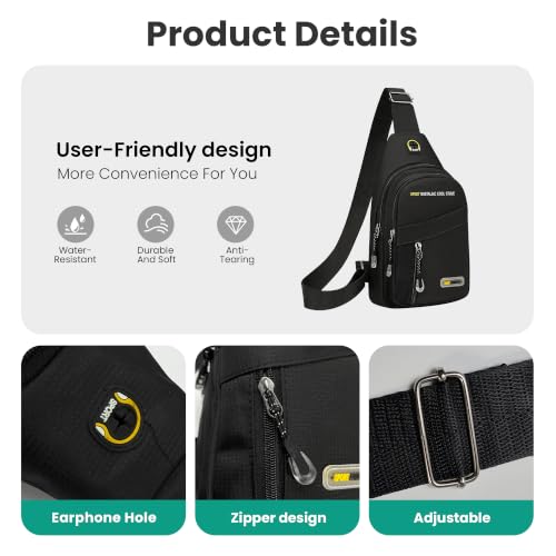 Waterproof Sling Bag for Men,Lightweight Crossbody Small Backpack,Shoulder Chest Bag for Travel Hiking - color: Grey