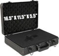 17 Inch Hard Carrying Storage Case | Ideal for Microphone & Camera Gear Transportation, DJ Mixer Case with Customizable Pre-Diced Foam, 17 X 12 X 6 Inch, Black - size: Inner：16.5''X 11.5''X 5.5''