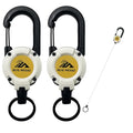 Yojaro Retractable Keychain Heavy Duty 2Pack, Multitool Carabiner Badge Holder, Retractable Keychain Clip Id Holder, Upgraded 58cm Stainless Steel Cord White - color: 2 Pack White