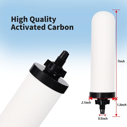 2 Pack 7'' ceramic water filter Candle with Activated Carbon - style: 7inch-2