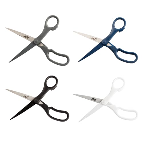 JAM PAPER Multi-Purpose Precision Scissors Set - 8 Inch - Business Assortment - Ergonomic Handle & Stainless Steel Blades - 4/Pack - color: Business Assortment, size: Standard (8 Inch)