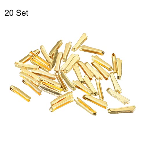 uxcell 20 Sets Double Open Zipper Repair Latch Kits, #10 Insert Pins for Jacket Coat Two-Way Separating Zippers, Gold Tone - color: Gold Tone, size: #10