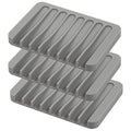 Self Draining Soap Dishes, 3 Pcs Silicone Soap Saver, Waterfall Drainer Soap Holder for Bathroom, Extend Soap Life, Keep Soap Bars Dry Clean & Easy Cleaning (Gray) - color: Grey