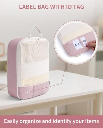 Narwey 6 Set Compression Packing Cubes for Travel, Lightweight Expandable Luggage Organizer Bags, Durable Space Saver Bags (Combined) - color: A-Combined