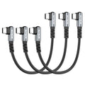 Short Right Angle USB C to USB C Cable 0.5FT 3Pack - color: Black and Grey, size: 0.5FT