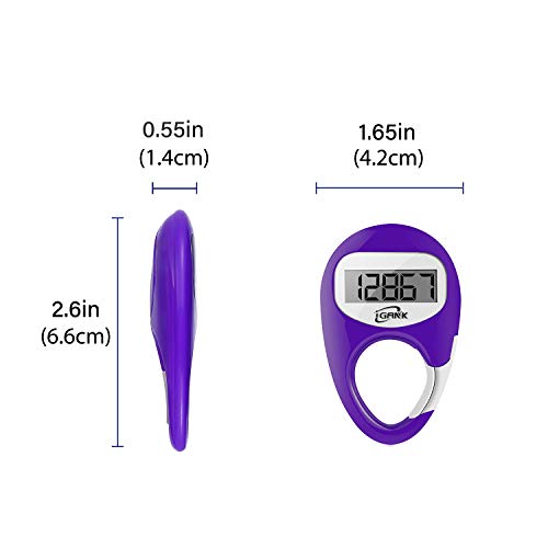 Simple Walking Pedometer 3D Step Counter for Men Women Kids - color: Purple