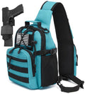 Small Tactical Holster Sling Backpack Accessories Shoulder Pouch Water Bottle & Radio Holder Crossbody Bag for Men - color: Light Blue