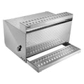VEVOR Semi-Truck Step Tool Box, 31" x 30" x 19" Heavy Duty Aluminum Diamond Plate Toolbox, Waterproof Cab Entry Step Storage Box with Shock-Absorbing Latch for Flatbed, Crane, and Semi Trucks - size: 31"L x 30"W x 19"H