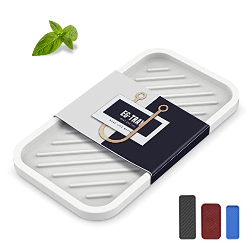 Silicone Sponge Holder-Large Thick Durable 10" Sink Organizer Tray-Kitchen - color: C-wh, size: 10x5.1inch