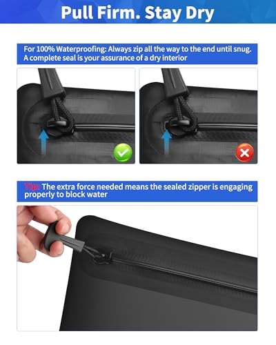 IPX8 Waterproof Document Bag: 15.3x11.8" Zipper Pouch